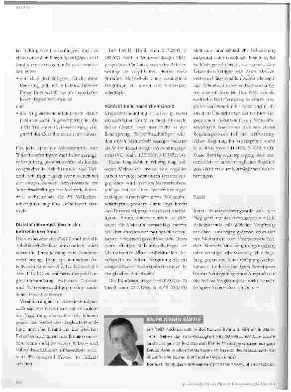 Vorschauseite 2: Unterschiedliche Vergütung für Teilzeitkräfte
