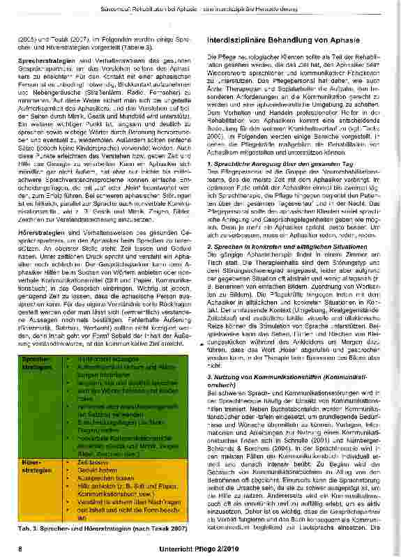 Vorschauseite 3: Rehabilitation bei Aphasie - eine interdisziplinäre Herausforderung