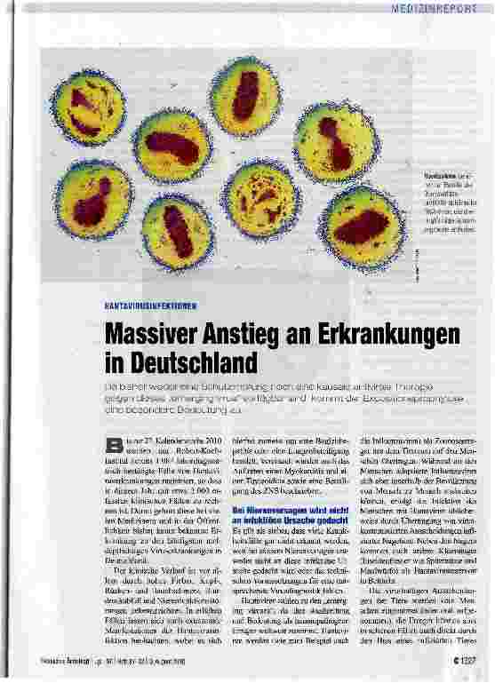 Vorschauseite 1: Massiver Anstieg an Erkrankungen in Deutschland