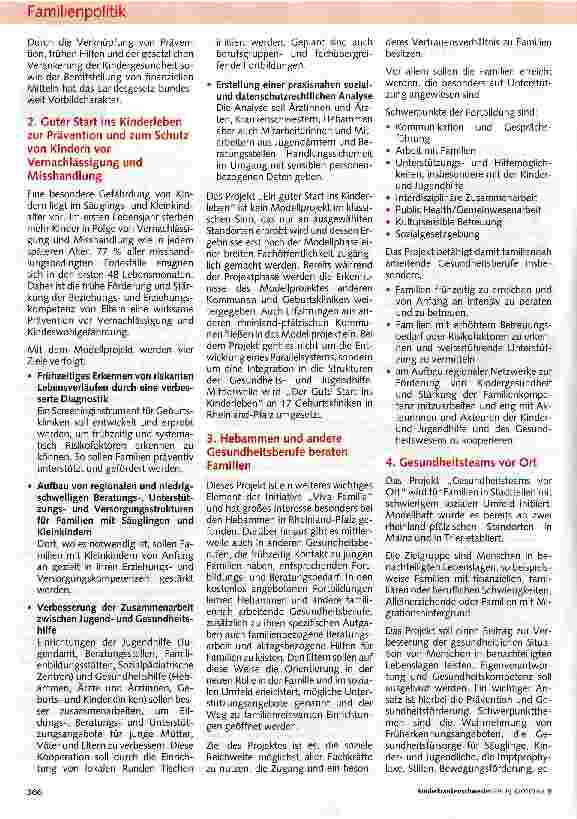 Vorschauseite 2: Mehr Chancen für gesundes Aufwachsen -Gesundheitsbezogene Prävention und Gesundheitsförderung aus familienpolitischer Sicht