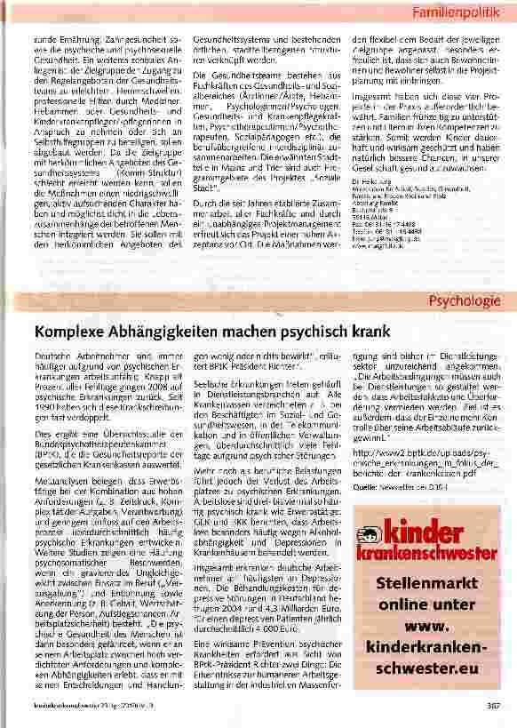 Vorschauseite 3: Mehr Chancen für gesundes Aufwachsen -Gesundheitsbezogene Prävention und Gesundheitsförderung aus familienpolitischer Sicht