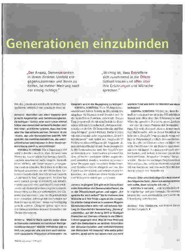 Vorschauseite 2: Es ist wichtig, alle Generationen einzubinden