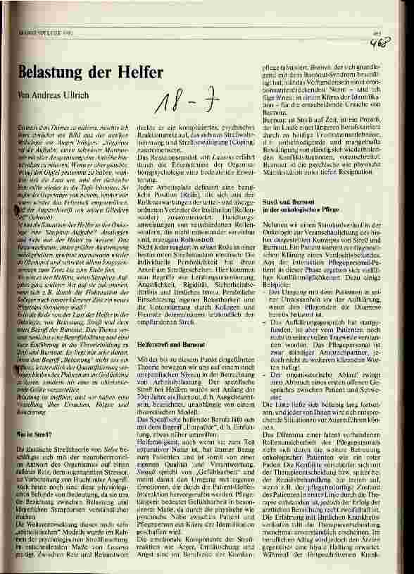 Vorschauseite 1: Belastung der Helfer