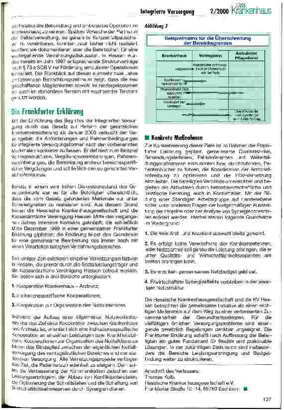 Vorschauseite 3: Verzahnung und Integration im Gesundheitswesen