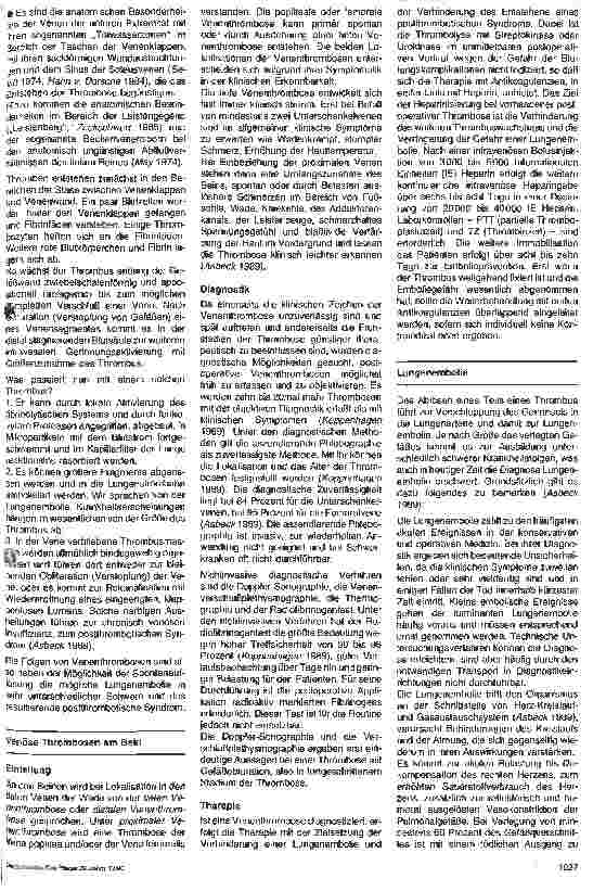Vorschauseite 2: Thromboemolische Komplikationen und ihre Bedeutung für die operative Praxis