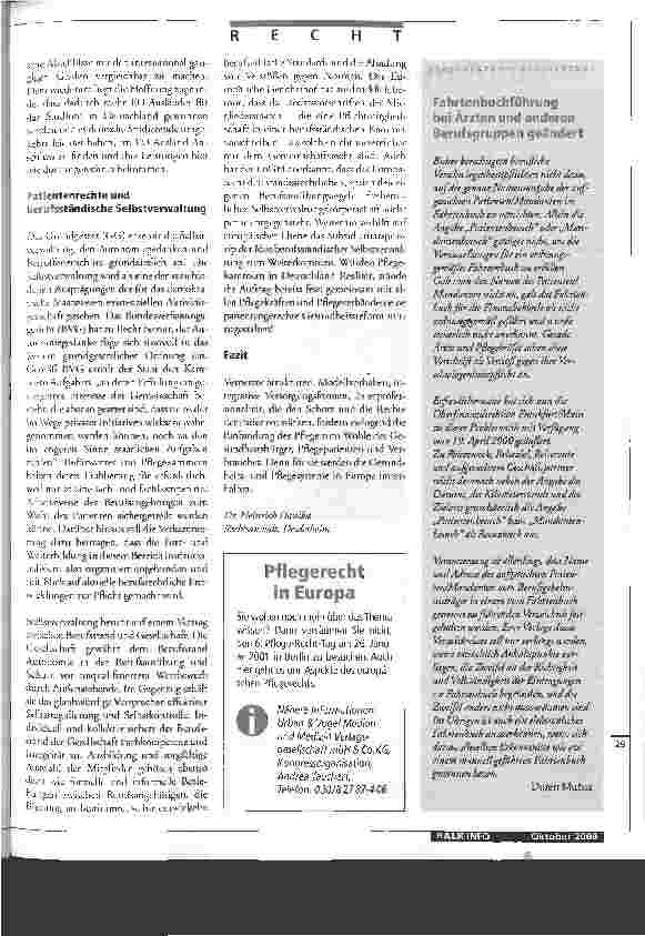 Vorschauseite 2: Autonomie für den Berufsstand Pflege Patientenrecht, Akademisierung und Selbstverwaltung hängen eng zusammen / 2. Teil