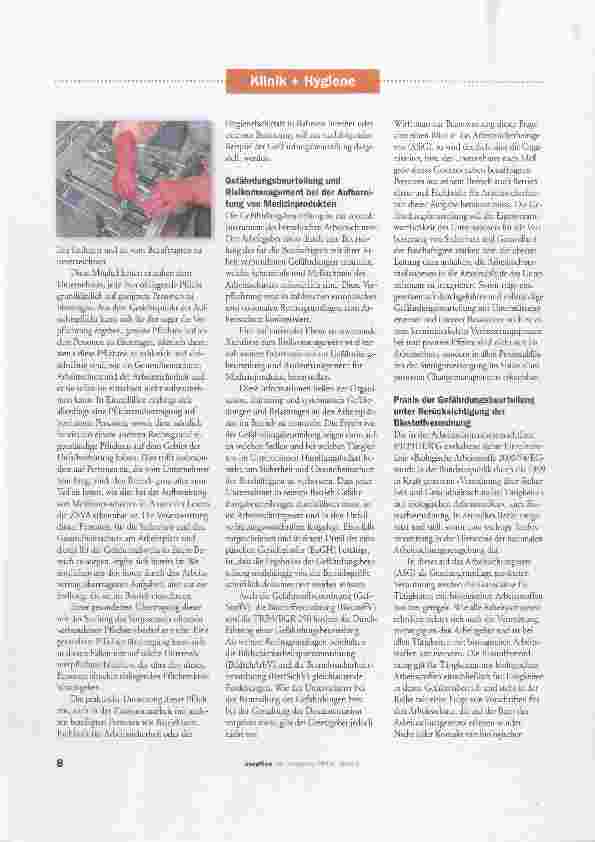 Vorschauseite 4: Gesundheitsschutz, Arbeitsschutz und Arbeitssicherheit bei der Aufbereitungvon Medizinprodukten Teil 2: Das duale Arbeitsschutzsystem im Kontext