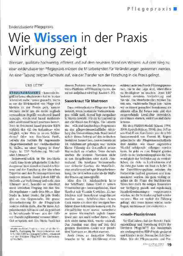 Vorschauseite 1: Wie Wissen in der Praxis Wirkung zeigt