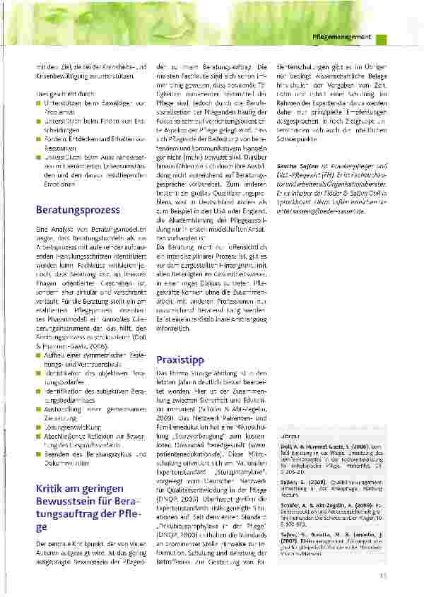Vorschauseite 2: Implikationen zur Beratung und Schulung von Pflegebedürftigen