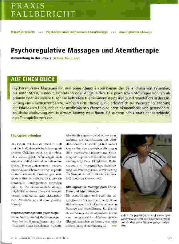 Vorschauseite 1: Psychoregulative Massagen und Atemtherapie