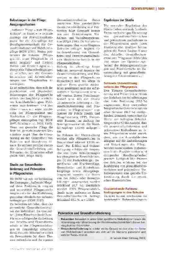 Vorschauseite 2: Gesunde Pflege beginnt in der Pflegeausbildung