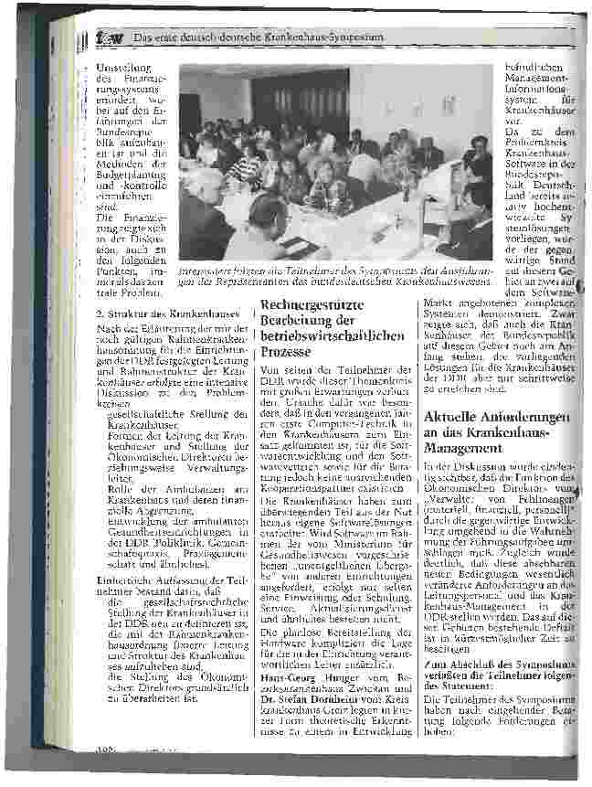 Vorschauseite 2: Das erste deutsch-deutsche Krankenhaus-Symposium vom 13.-16. März 1990 in Zwickau