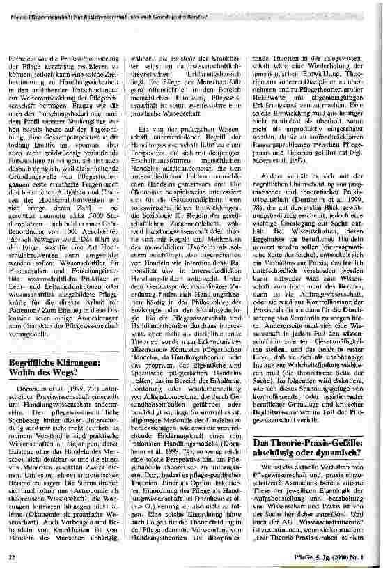Vorschauseite 2: Pflegewissenschaft: nur Begleitwissenschaft oder auch Grundlage des Berufes?