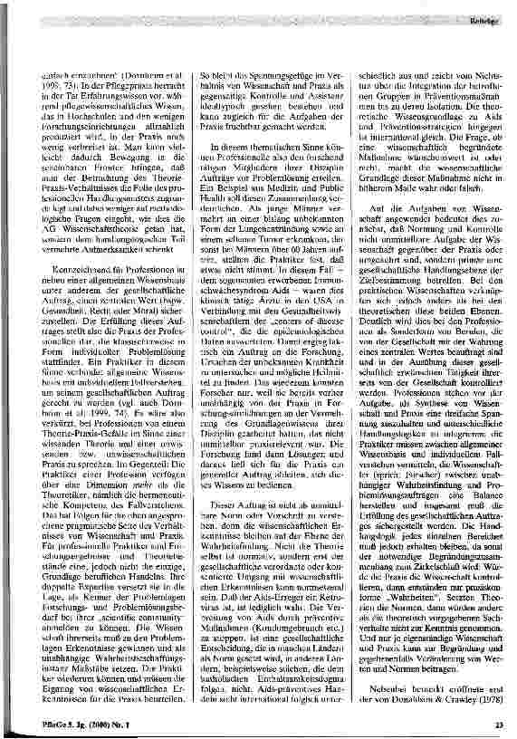 Vorschauseite 3: Pflegewissenschaft: nur Begleitwissenschaft oder auch Grundlage des Berufes?