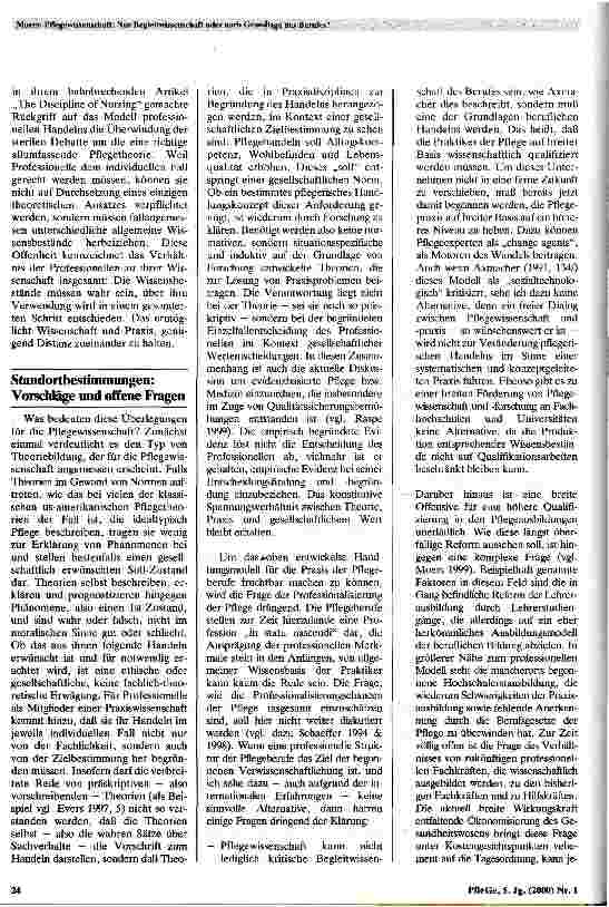 Vorschauseite 4: Pflegewissenschaft: nur Begleitwissenschaft oder auch Grundlage des Berufes?