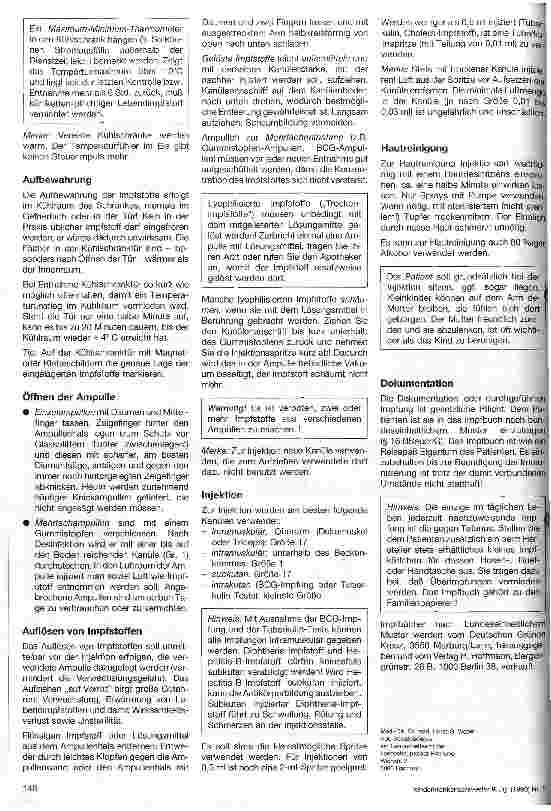 Vorschauseite 2: Impfungen in Praxis und Klinik - Tips für Kinderkrankenschwestern