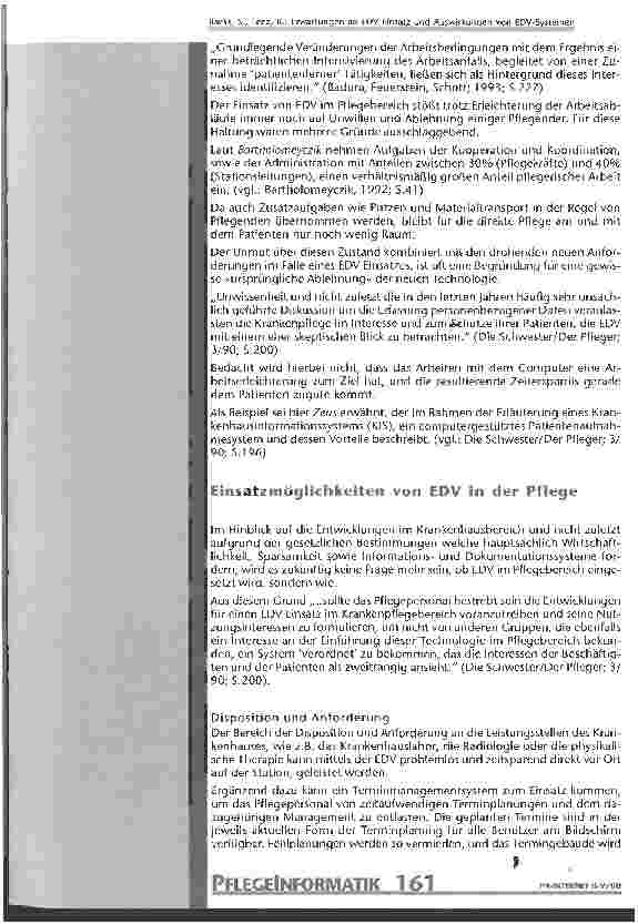 Vorschauseite 5: Erwartungen an EDV Einsatz und Auswirkungen von EDV-Systemen in der Pflege