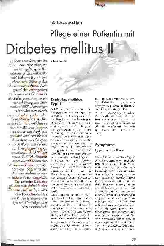 Vorschauseite 1: Pflege einer Patientin mit Diabetes mellitus II