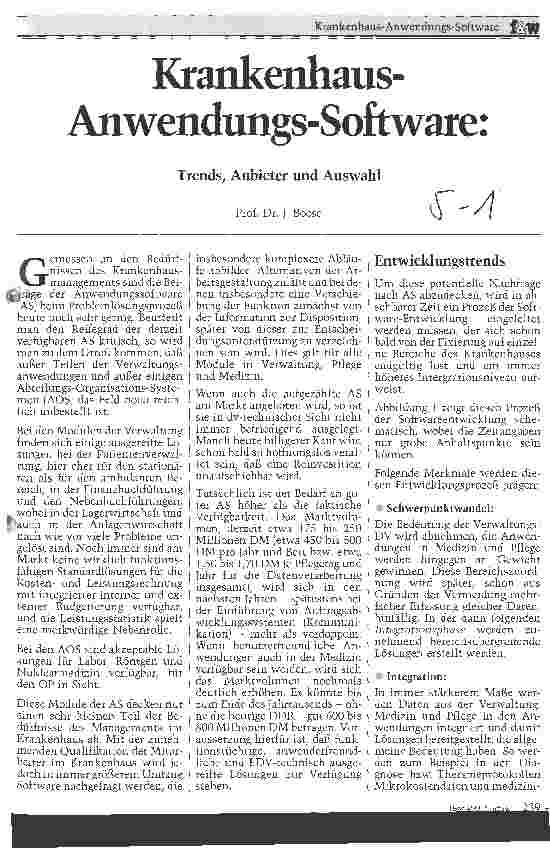 Vorschauseite 1: Krankenhaus-Anwendungs-Software: Trends, Anbieter und Auswahl