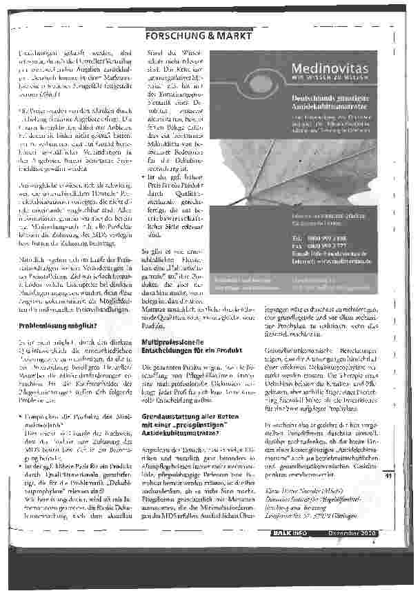 Vorschauseite 2: Antidekubitusmatratzen für alle Pflegebetten?