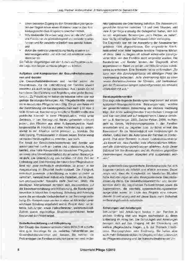 Vorschauseite 3: Modellvorhaben „Entlastungsprogramm bei Demenz-EDe: Zugehende Beratung als zentrale Hilfe für pflegende Angehörige