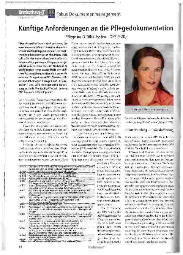 Vorschauseite 1: Künftige Anforderungen an die Pflegedokumentation