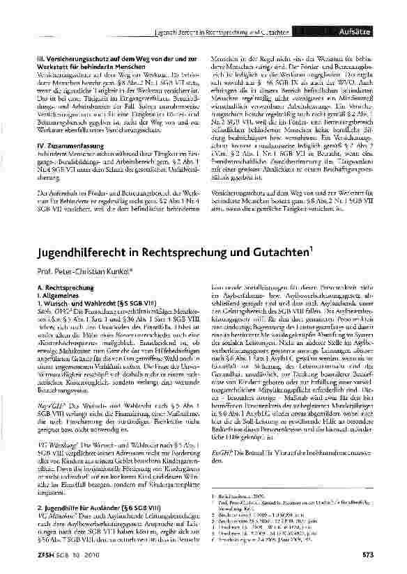 Vorschauseite 1: Jugendhilferecht in Rechtsprechung und Gutachten