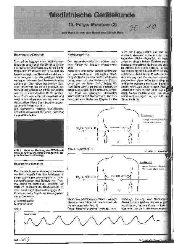 Vorschauseite 1: Medizinische Gerätekunde 13. Folge: Monitore (2)