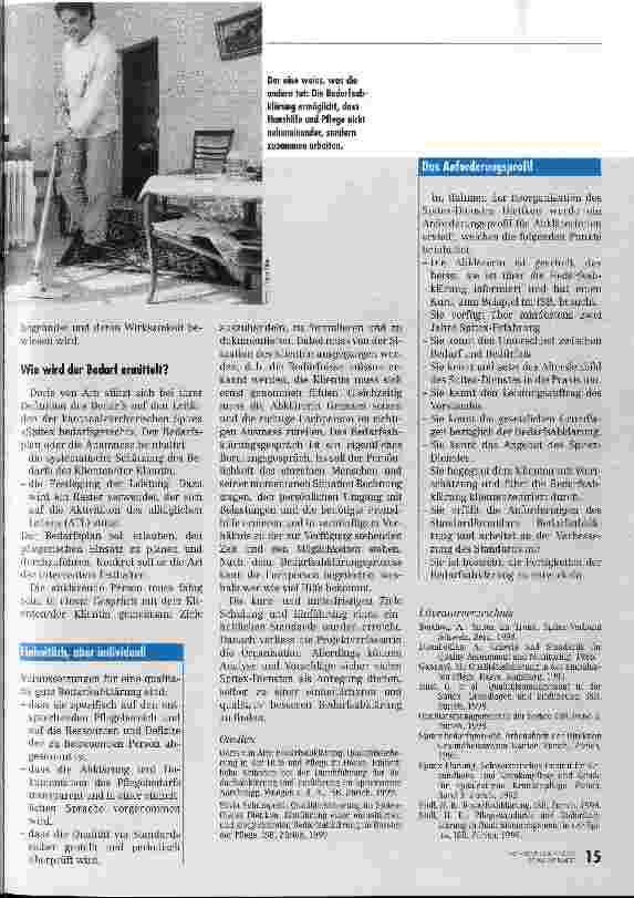 Vorschauseite 4: Zwei Spitex-Dienste im Vergleich Bedarfsabklärung