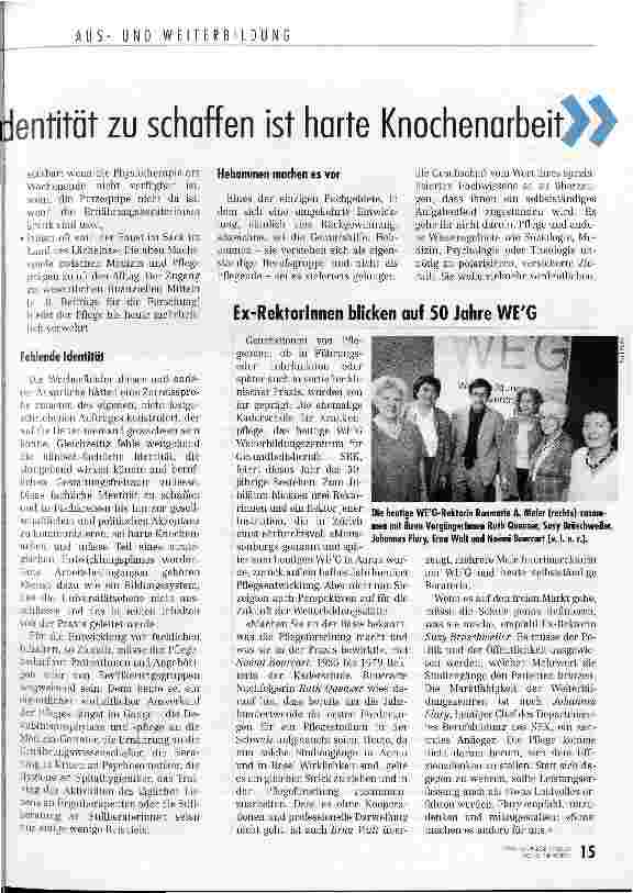Vorschauseite 2: Fachliche Identität zu schaffen ist harte Knochenarbeit 50 Jahre WEG