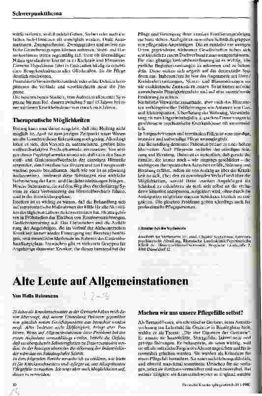 Vorschauseite 3: Die Alzheimersche Krankheit Verlauf und therapeutische Möglichkeiten