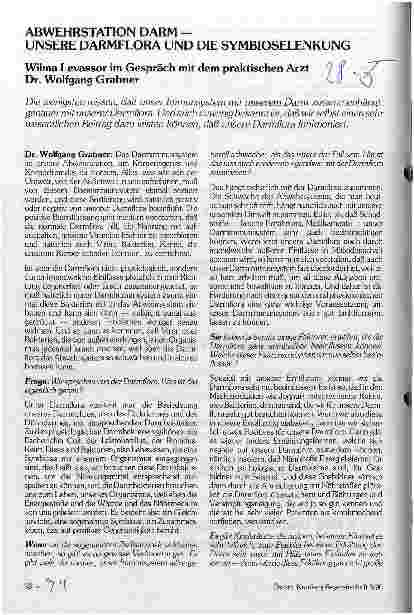Vorschauseite 1: Abwehrstation Darm - Unsere Darmflora und die Symbioselenkung