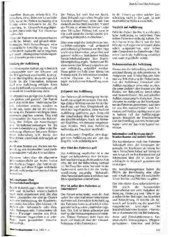 Vorschauseite 2: Patientenrechte in Deutschland heute Beschluß der 72. Gesundheitsministerkonferenz am 9. /10. Juni 1999 in Trier