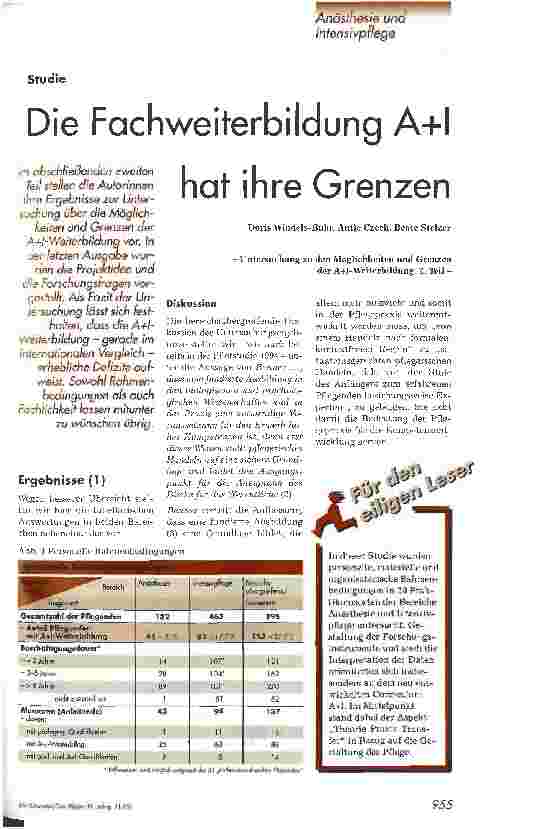 Vorschauseite 1: Die Fachweiterbildung A+I hat ihre Grenzen