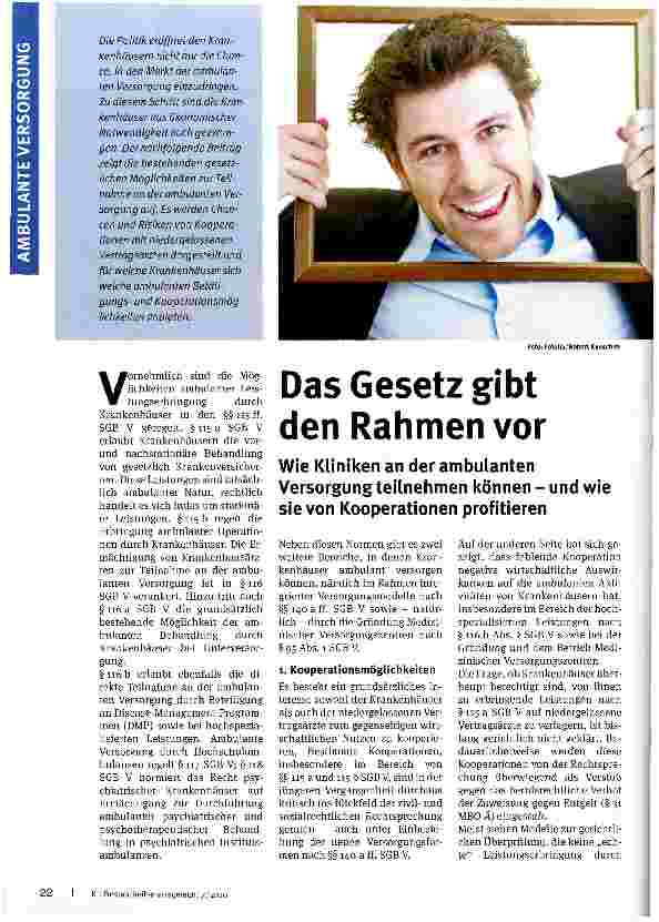 Vorschauseite 1: Das Gesetz gibt den Rahmen vor