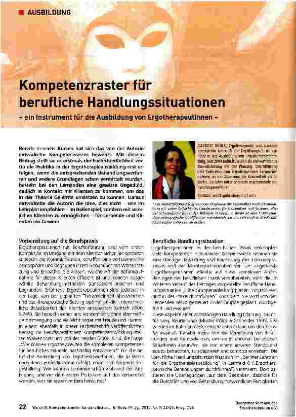 Vorschauseite 1: Kompetenzraster für berufliche Handlungssituationen