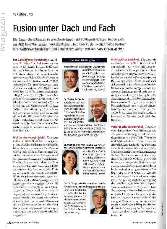 Vorschauseite 1: Fusion unter Dach und Fach