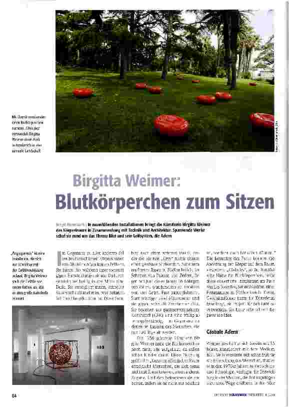 Vorschauseite 1: Birgitta Weimer: Blutkörperchen zum Sitzen