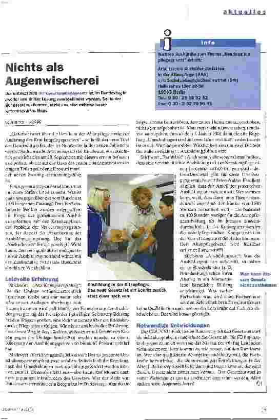 Vorschauseite 1: Nichts als Augenwischerei