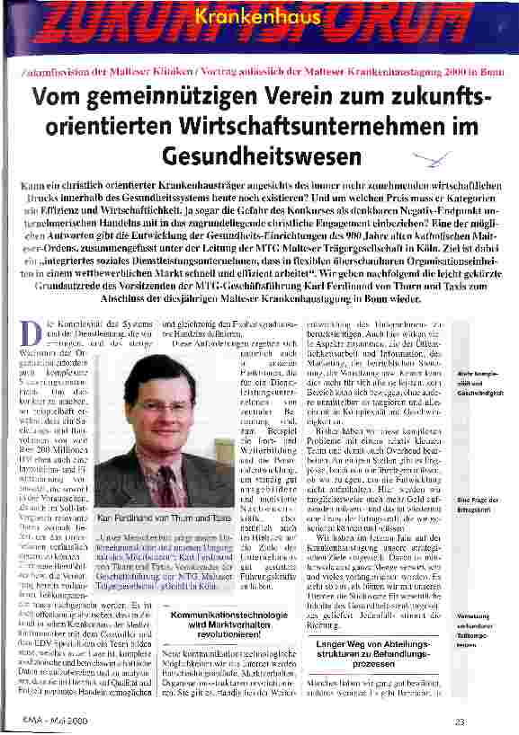 Vorschauseite 1: Vom gemeinnützigen Verein zum zukunftsorientierten Wirtschaftsunternehmen im Gesundheitswesen