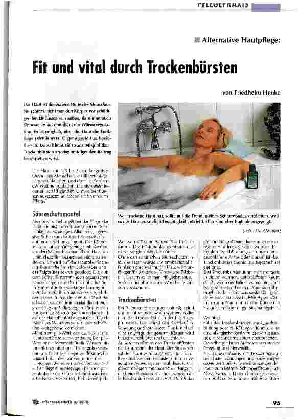 Vorschauseite 1: Fit und vital durch Trockenbürsten Alternative Hautpflege