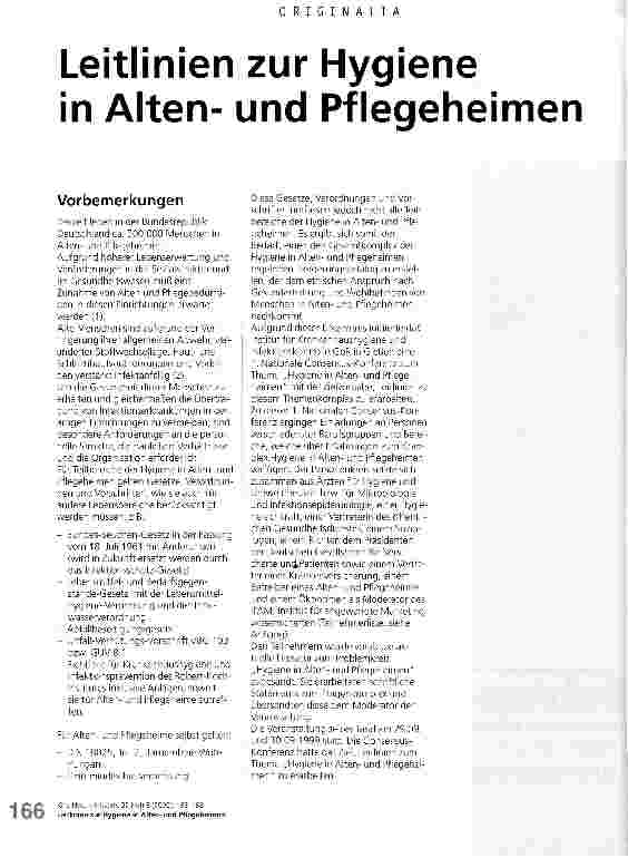 Vorschauseite 1: Leitlinien zur Hygiene in Altenund Pflegeheimen