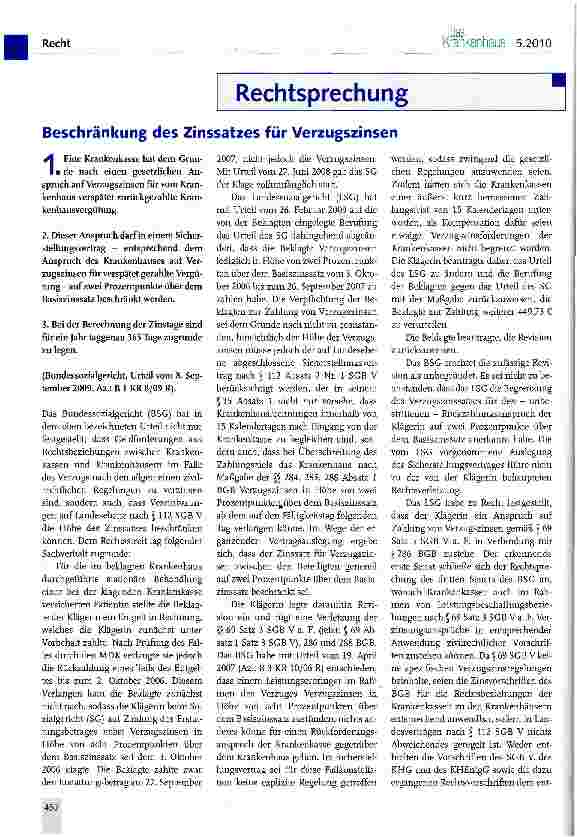 Vorschauseite 1: Beschränkung des Zinssatzes für Verzugszinsen