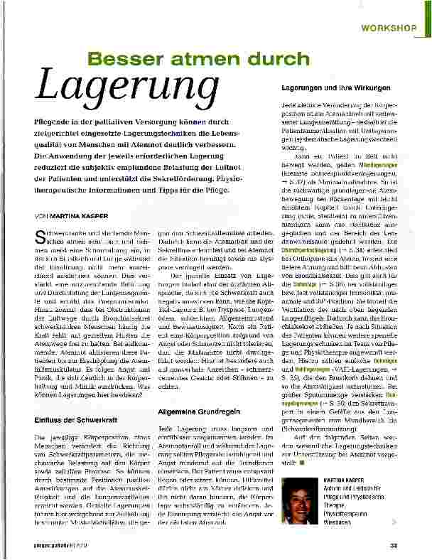 Vorschauseite 1: Besser atmen durch Lagerung