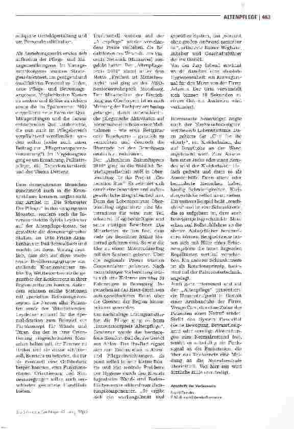 Vorschauseite 2: Neues aus der Altenpflege