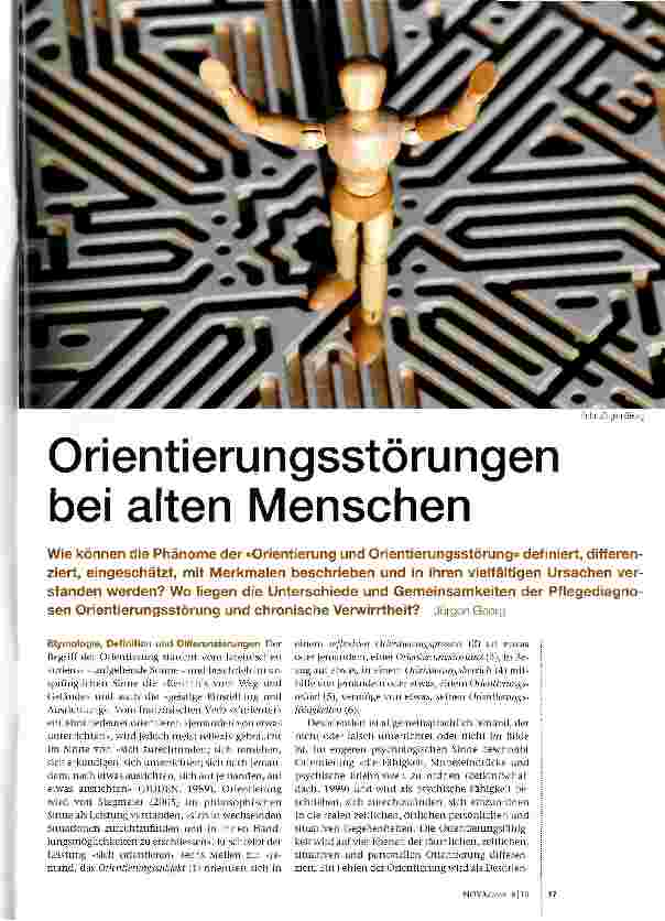 Vorschauseite 1: Orientierungsstörungen bei alten Menschen