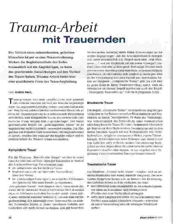 Vorschauseite 1: Trauma-Arbeit mit Trauernden