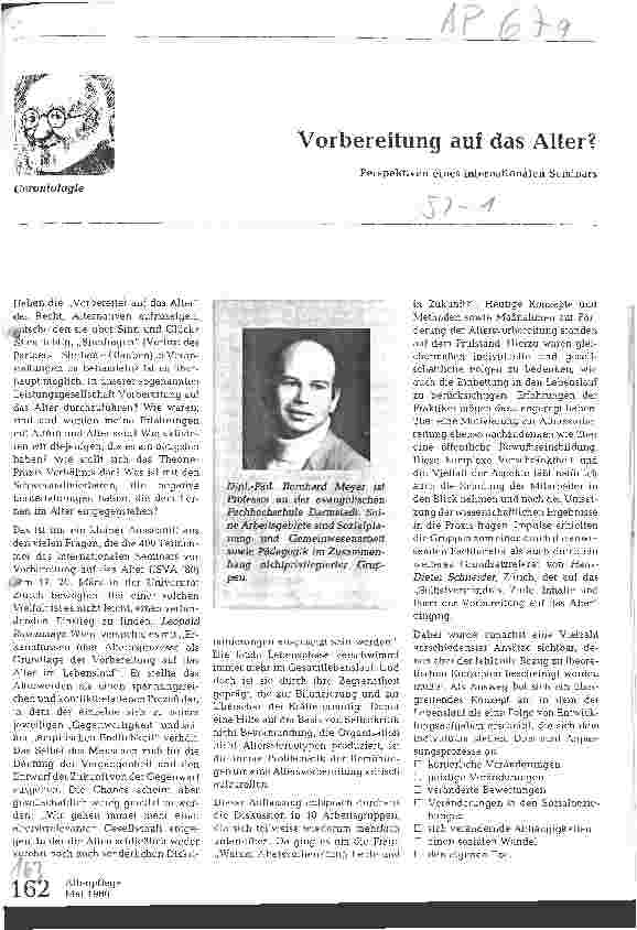 Vorschauseite 1: Vorbereitung auf das Alter?