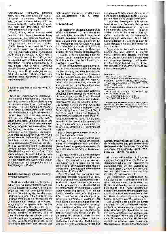 Vorschauseite 2: Der Vergütungsanspruch von Auszubildenden in den Krankenpflegeberufen bei Weiterbeschäftigung nach vorzeitiger Prüfungsablegung