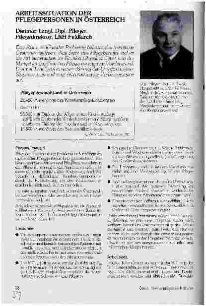 Vorschauseite 1: Arbeitssituation der Pflegepersonen in Österreich